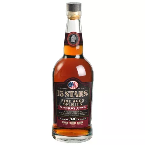 15 Stars 10 Years Old Fine Aged Sherry Cask Finished Straight Bourbon Whiskey 750ml