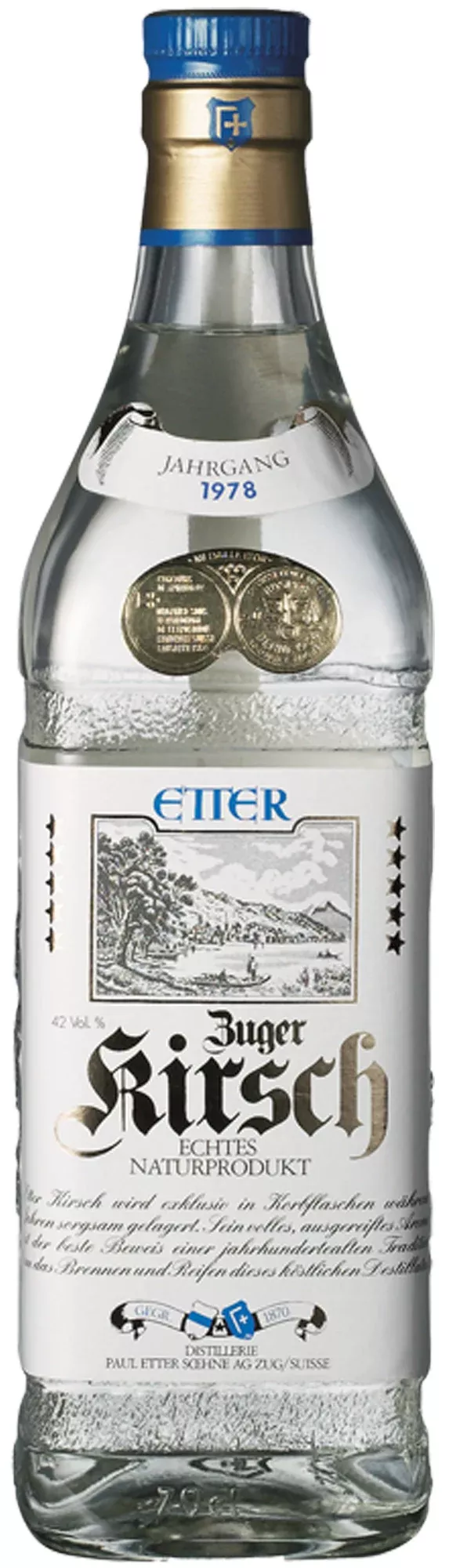 1978 Etter Kirsch A.O.P Zug La Fine Eau-de-vie 700ml