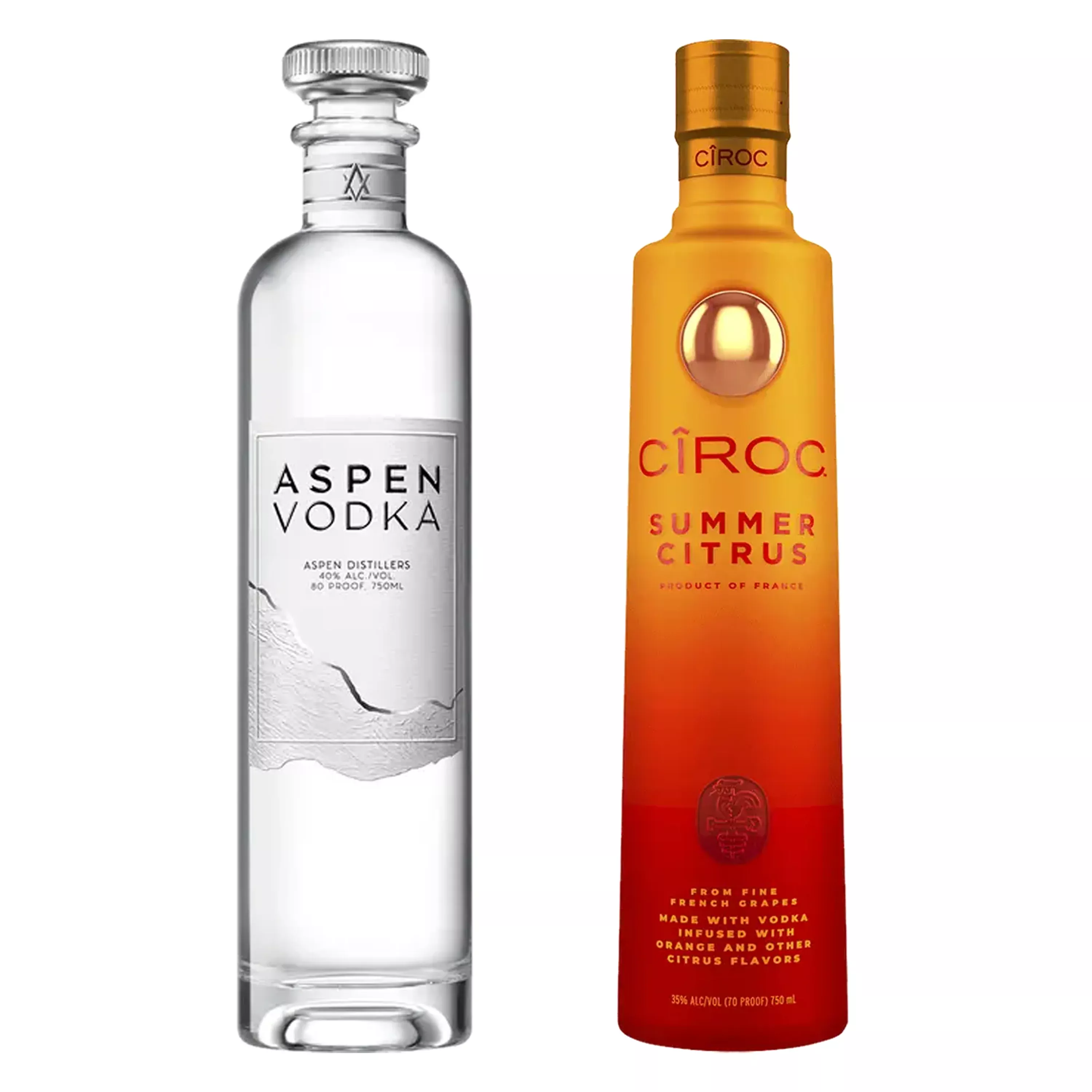 Aspen Vodka & Ciroc Summer Citrus Flavored Vodka Bundle