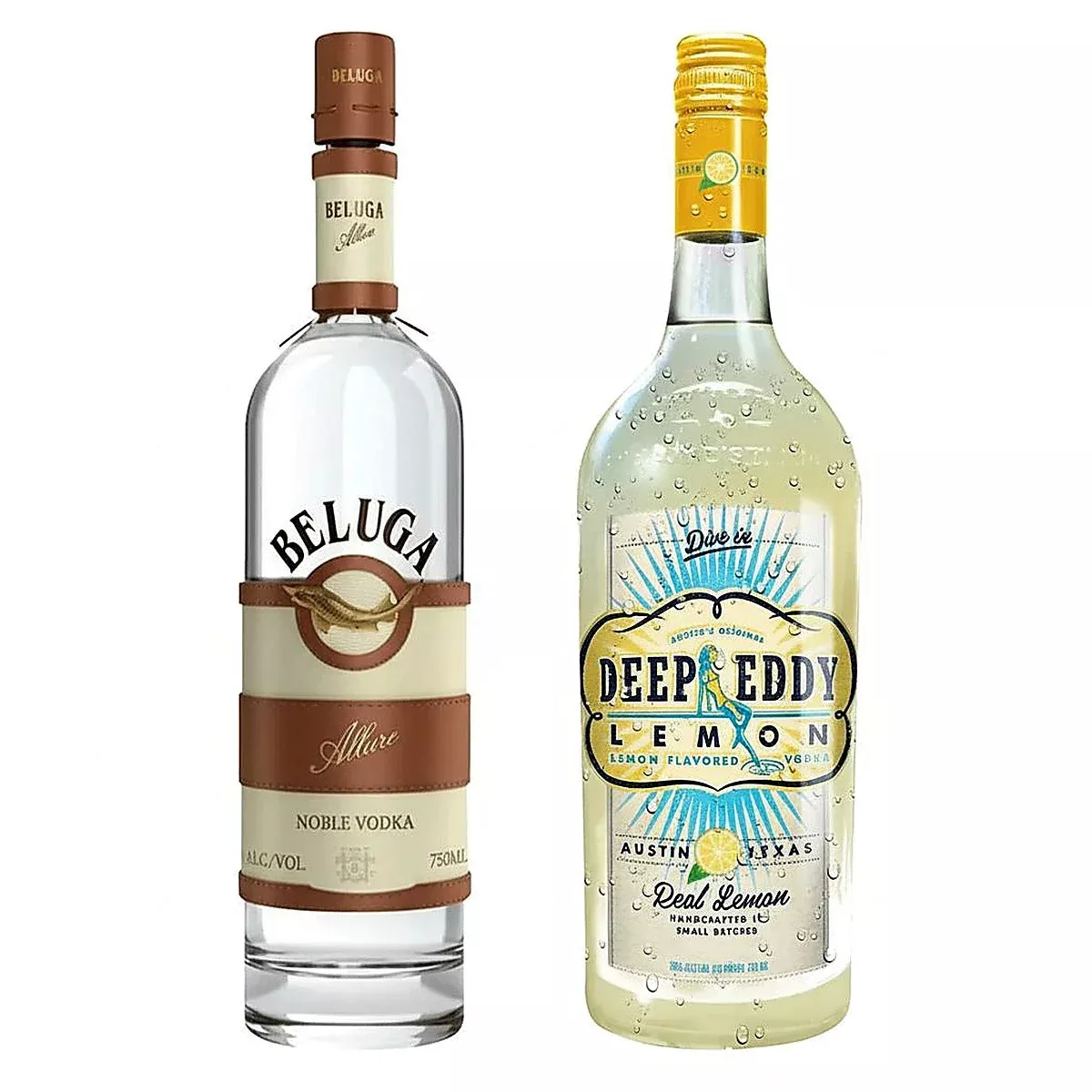 Beluga Vodka Allure Noble & Deep Eddy Lemon Flavored Vodka Bundle