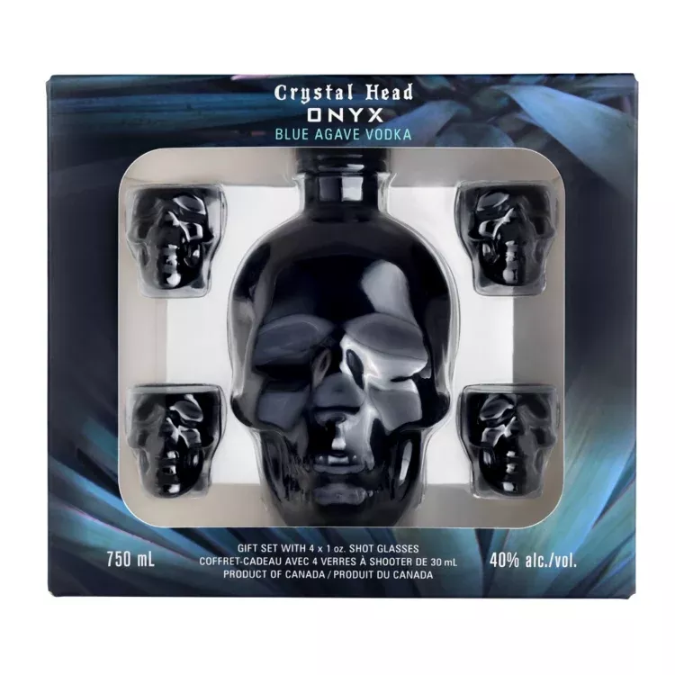 crystal-head-onyx-vodka-with-4-shot-glasses-750ml Crystal Head Onyx Vodka with 4 Shot Glasses 750mL