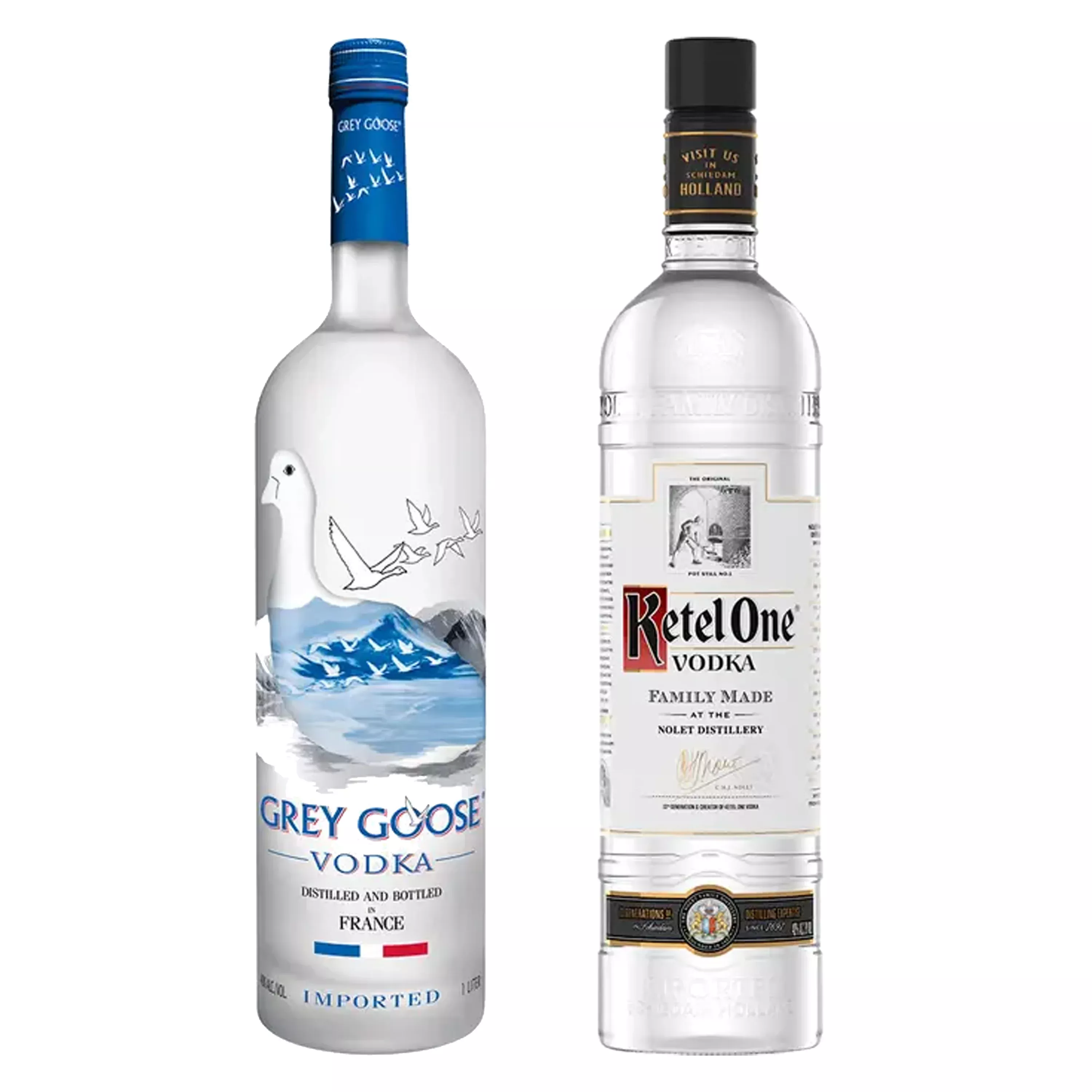 Grey Goose Vodka Original & Ketel One Vodka Bundle