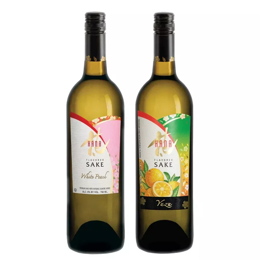 Hana White Peach Flavored Sake & Hana Yuzu Flavored Sake Bundle