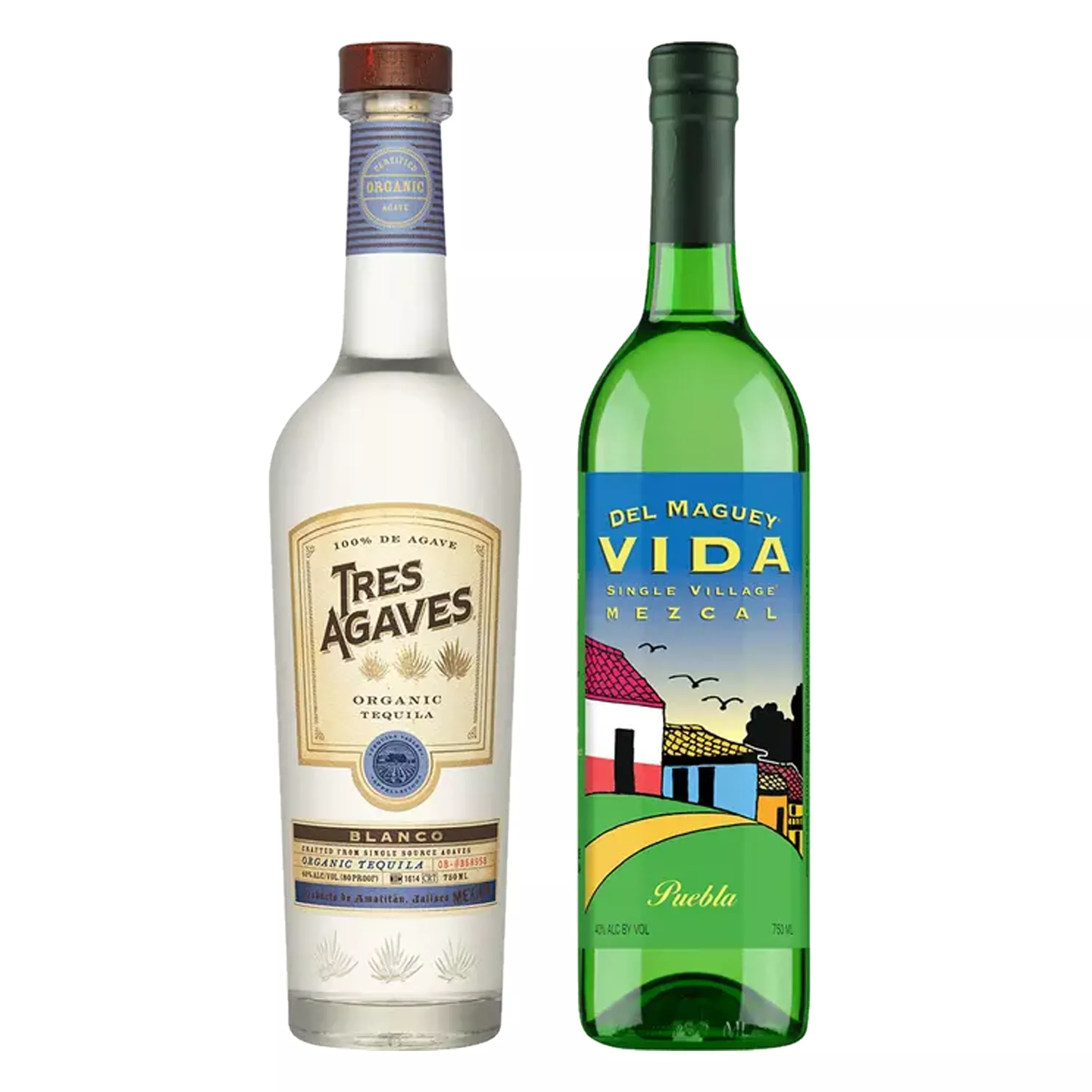 tres-agaves-tequila-blanco-del-maguey-mezcal-vida-single-village-puebla-bundle Tres Agaves Tequila Blanco & Del Maguey Mezcal Vida Single Village Puebla Bundle